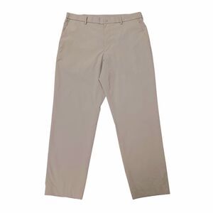 Uniqlo Pants Mens 36x30 Beige Flat Front Straight Leg Preppy Performance Golf